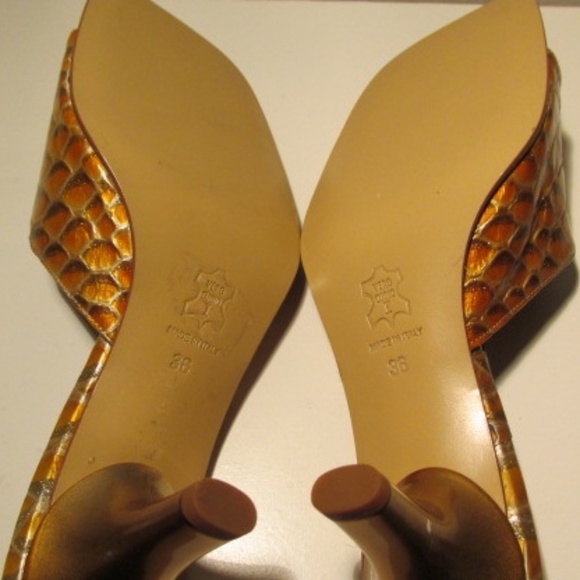 Vintage NWOT Golden Italian Leather Sandals, Size EU36 - Picture 4 of 5